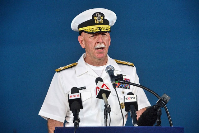 Tư lệnh Hạm đội Thái Bình Dương của Hải quân Mỹ, Đô đốc Scott Swift. Ảnh: AP