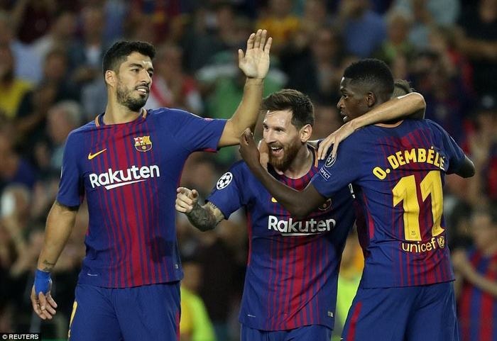 Các cầu thủ Barcelona ăn mừng bàn thắng vào lưới Juventus. Ảnh: Internet