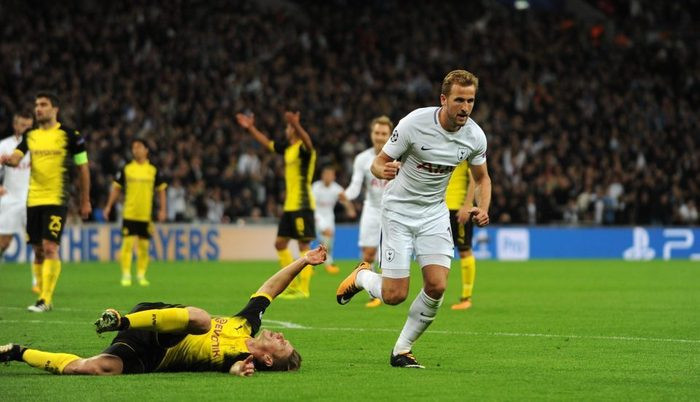 Harry Kane lập cú đúp giúp Tottenham vượt qua Dortmund với tỉ số 3 - 1. Ảnh: Internet