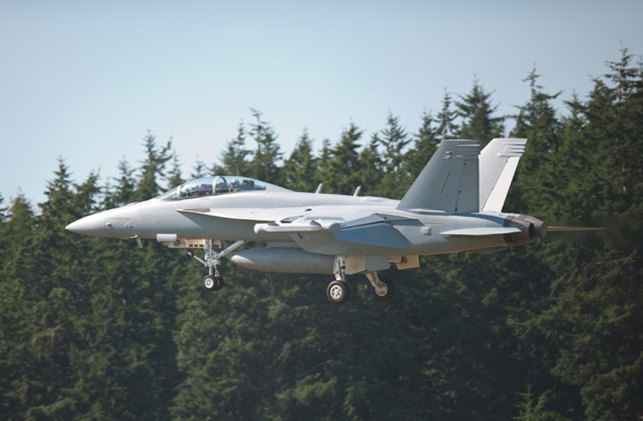 Growler có chung hơn 90% thiết kế của Super Hornet, nó dùng chung khung máy bay, radar AESA và hệ thống vũ khí như Hệ thống quản lý tích trữ AN/AYK-22. Ảnh: Boeing.