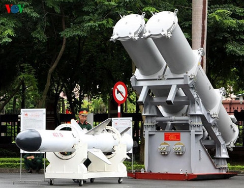 Mẫu chế thử của tên lửa hành trình chống hạm KCT 15 do Việt Nam sản xuất. Ảnh: VOV