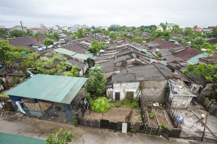 Khu tập thể Nhà máy sợi Vinh nhìn từ trên cao. Ảnh: Thành Cường