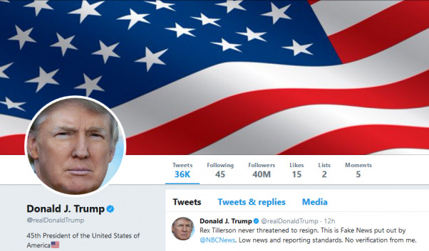 Twitter mới của Tổng thống Trump