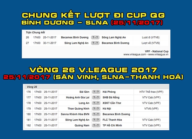 Lịch thi đấu V.League và Cup QG được công bố trên trang chủ của VPF. Ảnh: Trung Kiên