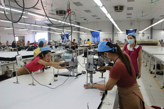Nhà máy may Woin Vina Hàn Quốc sản xuất hiệu quả, giải quyết việc làm cho trên 2.000 lao động. Ảnh: Hoàng Vĩnh