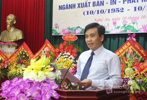 Ông Nguyễn Bá Hảo - Phó Giám đốc Sở Thông tin và Truyền thông phát biểu tại buổi lễ. Ảnh: Đinh Nguyệt