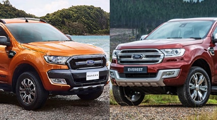 Xe ô tô Ford Ranger và Ford Everest.
