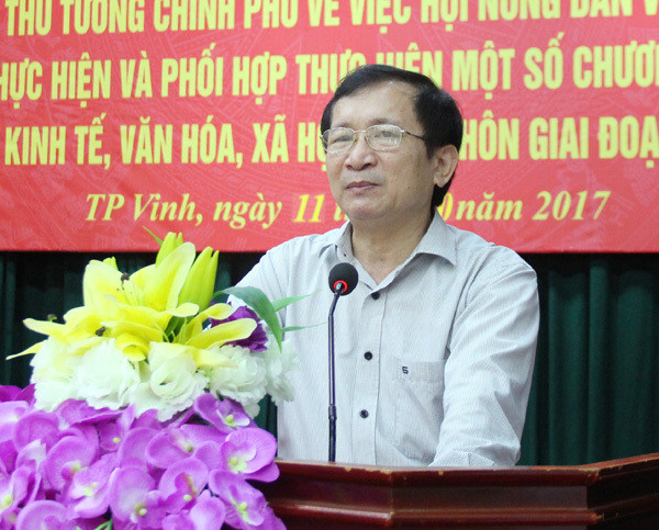 Ông Đinh Viết Hồng - Phó Chủ tịch UBND tỉnh phát biểu chỉ đạo tại hội nghị. Ảnh: Mai Hoa