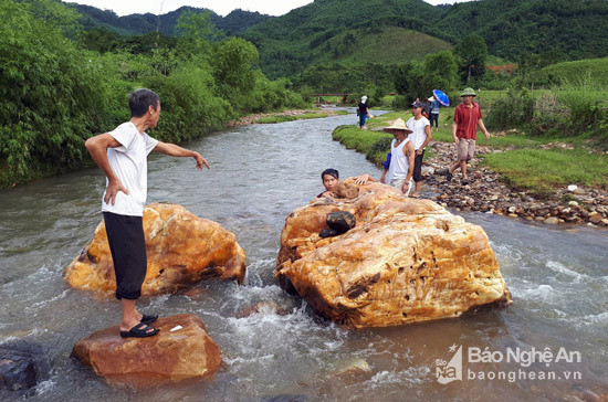 Người dân và cán bộ 2 xã Châu Tiến và Liên Hợp được huy động để tìm kiếm. Ảnh: Hồ Phương