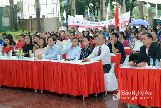 Các đại biểu tham dự buổi mít tinh hưởng ứng. Ảnh: Thanh Sơn