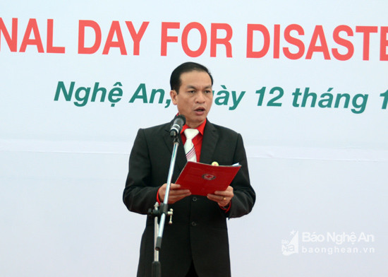 Phó Chủ tịch Hội chữ thập đỏ Việt Nam Trần Quốc Hùng khẳng định: Hội cam kết đẩy mạnh việc nâng cao nhận thức, trách nhiệm của cộng đồng đối với hoạt động phòng ngừa và ứng phó thảm họa. Ảnh: Thanh Sơn