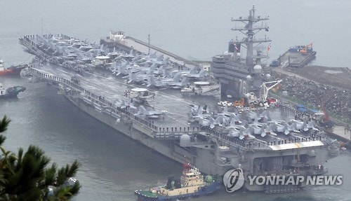 Tàu sân bay USS Ronald Reagan (CVN-76). Ảnh: Yonhap