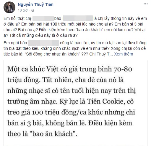 Thông tin khiến nhạc sĩ Tiên Cookie bức xúc