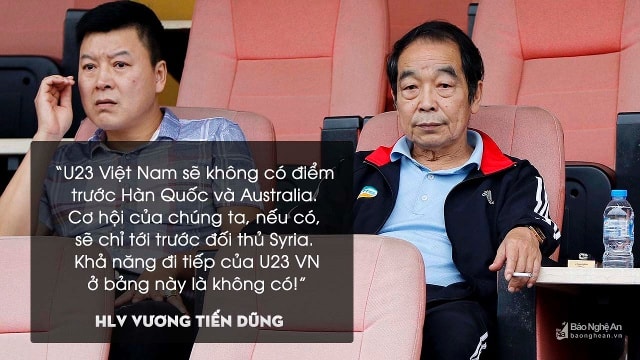 HLV Vương Tiến Dũng tỏ ra không mấy lạc quan về U23 Việt Nam tại VCK U23 Châu Á sắp tới, bởi những đối thủ của chúng ta là quá mạnh.
