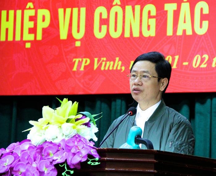 Phó Bí thư thường trực Tỉnh uỷ Nguyễn Xuân Sơn khẳng đinh, công tác dân vận đã góp phần tạo sự đồng thuận trong xã hội, góp phần thực hiện thắng lợi nhiệm vụ phát triển kinh tế -  xã hội tỉnh nhà. Ảnh: Mỹ Nga.