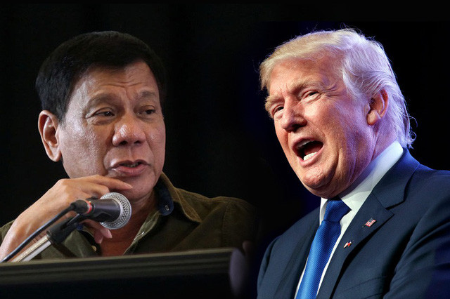 Tổng thống Mỹ Donald Trump (phải) và Tổng thống Philippines Rodrigo Duterte (Ảnh: PhilStar)