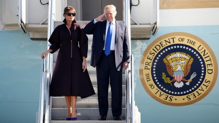 Tổng thống Mỹ Donald Trump và Đệ nhất Phu nhân Melania Trump sắp có chuyến thăm tới Bắc Kinh. Ảnh: Reuters