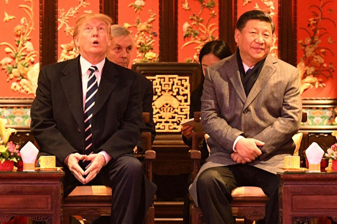Tổng thống Mỹ Donald Trump xem kinh kịch cùng ông Tập ở Tử Cấm Thành.