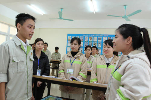 Lớp học tiếng Nhật chương trình tuyển chọn ứng viên điều dưỡng, hộ lý. Ảnh: Cục Quản lý lao động ngoài nước