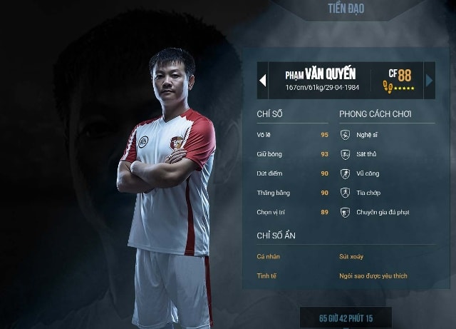 Mời đây, tiền đạo xứ Nghệ đã xuất hiện trong FIFA Online 3 cũng với dàn sao vô địch AFF Cup 2008.