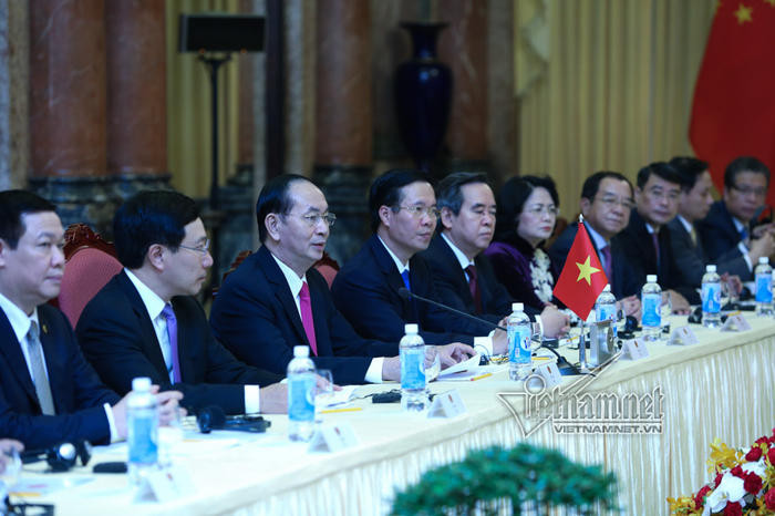 Chủ tịch nước Trần Đại Quang và Tổng bí thư, Chủ tịch nước Trung Quốc Tập Cận Bình hội kiến.