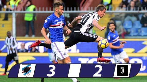 Thua sốc Sampdoria, Juventus xa dần ngôi đầu