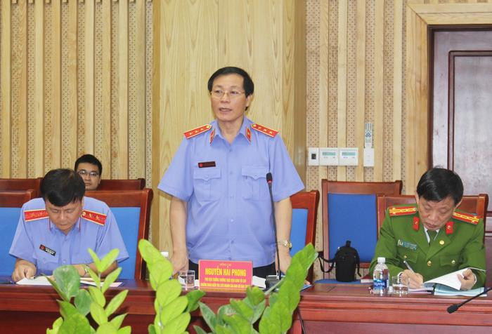 Đồng chí Nguyễn Hải Phong – Phó Viện trưởng Thường trực Viện Kiểm sát nhân dân tối cao phát biểu tại buổi làm việc. Ảnh: Phương Thảo