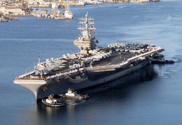 Tàu sân bay USS Ronald Reagan của Mỹ. Ảnh: Military