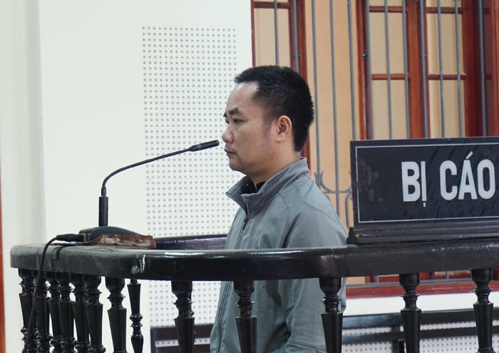 Bị cáo Nguyễn Văn Thái tại phiên tòa. Ảnh: Hoàng Lam