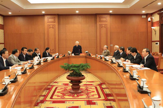 Quang cảnh cuộc họp do Tổng Bí thư Nguyễn Phú Trọng chủ trì ngày 25/11.