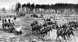 Kỵ binh Ba Lan trong trận Bzura, trận đánh lớn nhất giữa Đức và Ba Lan trong cuộc chiến
