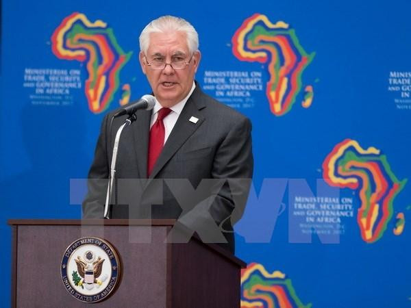 Ngoại trưởng Mỹ Rex Tillerson phát biểu tại cuộc họp ở Washington, DC ngày 17/11. (Nguồn: THX/TTXVN)