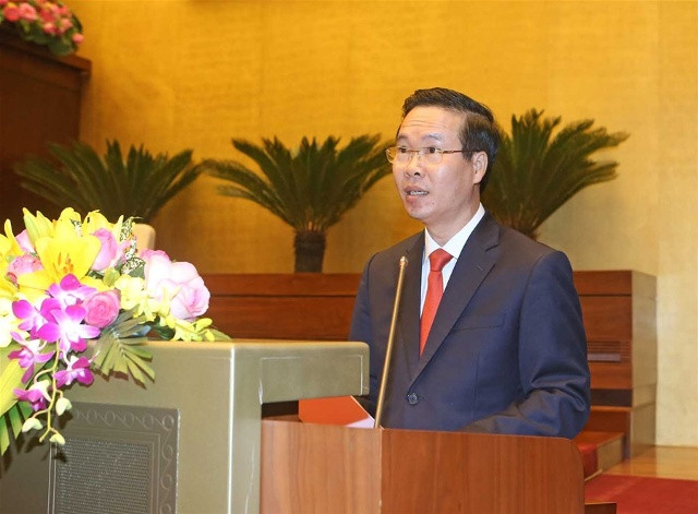 Trưởng Ban Tuyên giáo Trung ương Võ Văn Thưởng phát biểu khai mạc hội nghị.