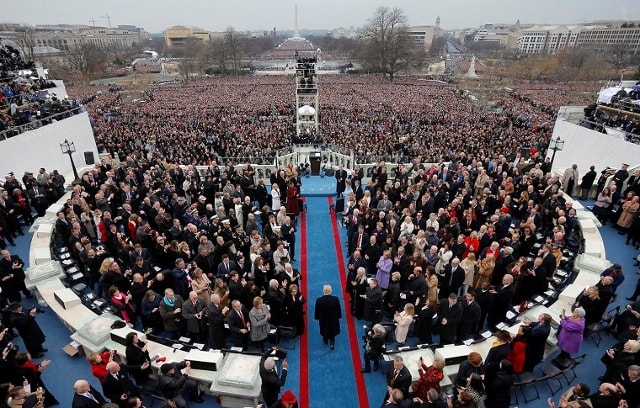 Quang cảnh trong buổi lễ tuyên thệ nhậm chức của Tổng thống Mỹ Donald Trump tại Điện Capitol ở thủ đô Washington ngày 20/1. Ảnh: Reuters.