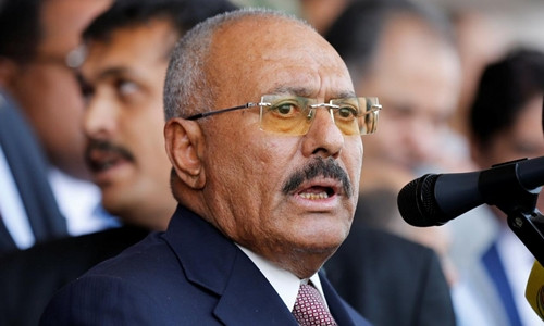 Cựu tổng thống Yemen Ali Abdullah Saleh trong một sự kiện của đảng Đại hội Nhân dân Chung hồi tháng 8/2017. Ảnh: Reuters.