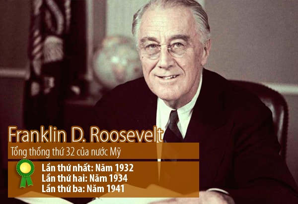 Franklin Delano Roosevelt (30 tháng 1 năm 1882 – 12 tháng 4 năm 1945, thường được gọi tắt là FDR) là Tổng thống Hoa Kỳ thứ 32 và là một khuôn mặt trung tâm của các sự kiện thế giới trong giữa thế kỷ 20. Là tổng thống Hoa Kỳ duy nhất được bầu hơn hai nhiệm kỳ, ông tạo ra một liên minh bền vững giúp tái tổ chức nền chính trị Hoa Kỳ trong nhiều thập niên. FDR đánh bại đương kim tổng thống Cộng hòa là Herbert Hoover trong cuộc bầu cử tổng thống vào tháng 11 năm 1932 ở thời điểm tệ hại nhất của cuộc Đại khủng hoảng. Chính nhờ vào chủ nghĩa lạc quan và sự năng nổ hoạt động của ông đã làm cho tinh thần quốc gia sống dậy. Tuy nhiên các sử gia và kinh tế gia vẫn còn đang tranh luận về tính thông thái trong các chính sách của ông. Ông lãnh đạo Hoa Kỳ qua Chiến tranh thế giới thứ hai, mất khi đang bắt đầu nhiệm kỳ thứ tư của mình khi chiến thắng Đức và Nhật gần kề một bên.