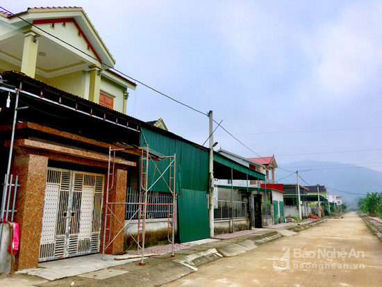 Một góc khu tái định cư Truông Bồn có đường bê tông rộng  6m