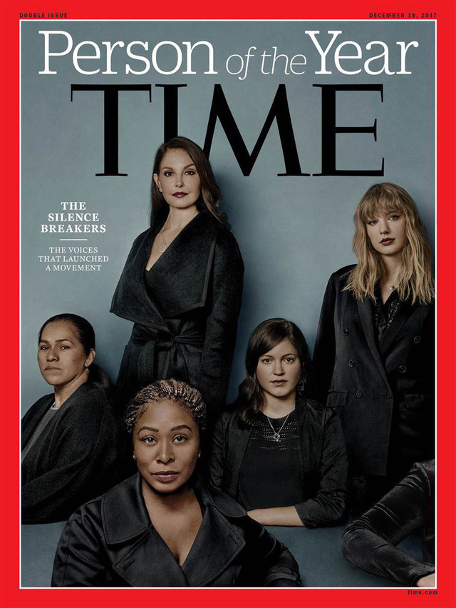 Bức ảnh Nhân vật của năm 2017 theo bình chọn của Time là hình ảnh những người phụ nữ đã dũng cảm tố cáo hành vi quấy rối tình dục. (Ảnh: Time)