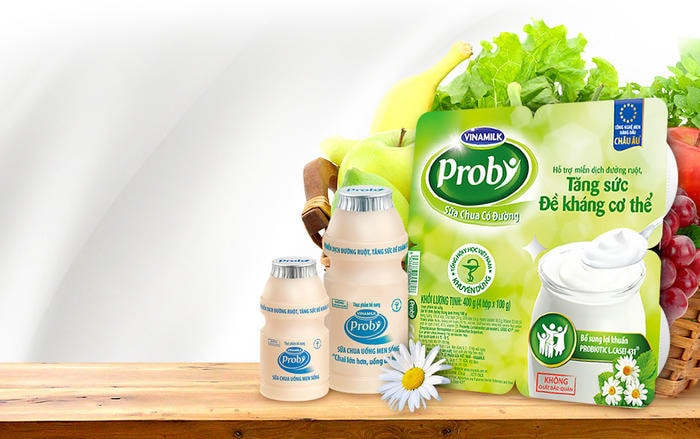 Probiotics được ứng dụng trong các sản phẩm sữa chua ăn và uống Probi của Vinamilk, đặc biệt dòng sản phẩm ít đường phù hợp với nhu cầu của các phụ nữ.