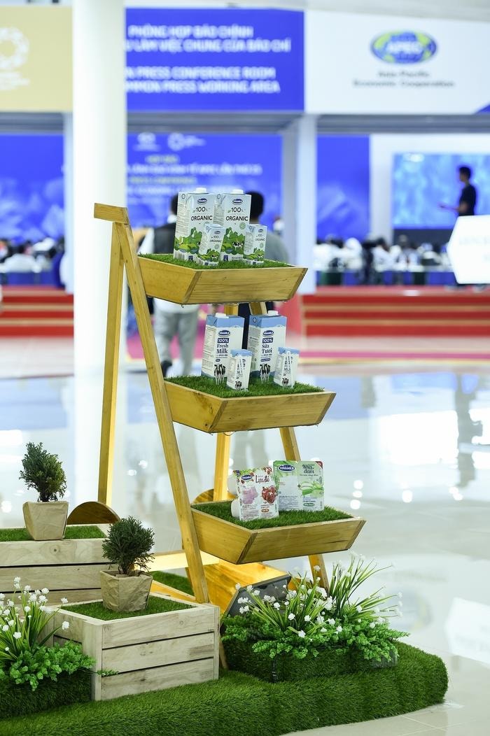 Sản phẩm Vinamilk được trưng bày tại APEC 2017. Ảnh: P.V