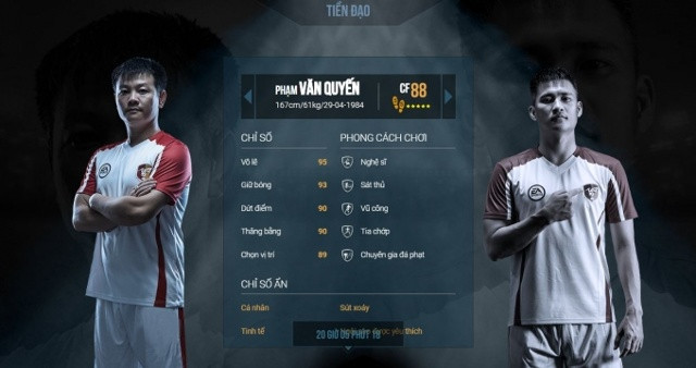 Tiền đạo Văn Quyến xuất hiện trong FIFA Online. Ảnh: Internet