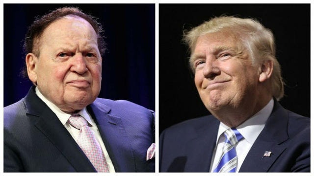 Tỉ phú Sheldon Adelson và Tổng thống Donald Trump - Ảnh: AFP