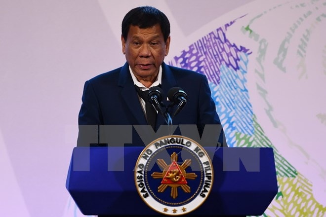Tổng thống Philippines Rodrigo Duterte. (Nguồn: AFP/TTXVN)