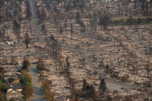 Sự hoang tàn sau vụ cháy rừng Fire Tubbs ở Santa Rosa, California, Mỹ ngày 11/10