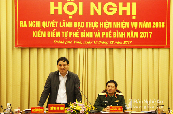 Đồng chí Nguyễn Đắc Vinh kết luận hội nghị. Ảnh: Cảnh Nam