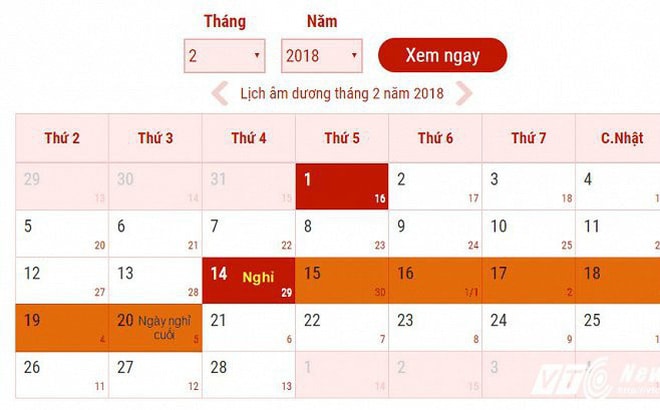 Lịch nghỉ Tết,nghỉ Tết