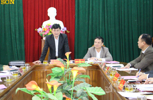 Đồng chí Thái Thanh Quý ủy viên dự khuyết BCH Trung ương đảng, ủy viên BTV, trưởng ban dân vận tỉnh ủy kết luận buổi làm việc. Ảnh: 