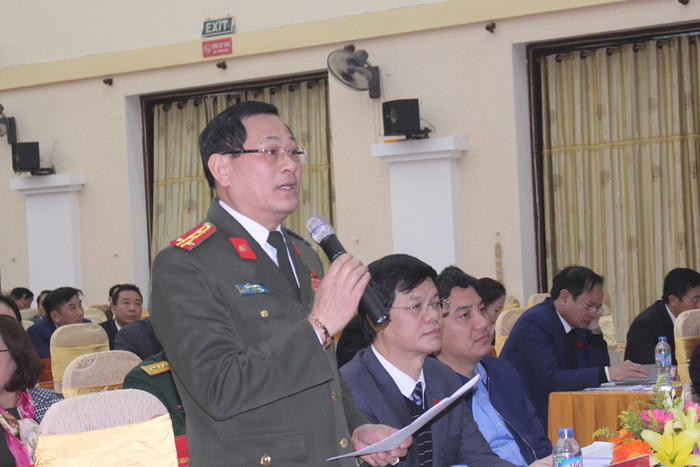 Đại tá Nguyễn Hữu Cầu - Giám đốc Công an Nghệ An cho biết, trong năm 2017 chỉ riêng lực lượng công an đã phát hiện 170 vụ phá rừng. Ảnh: Nhật Lân