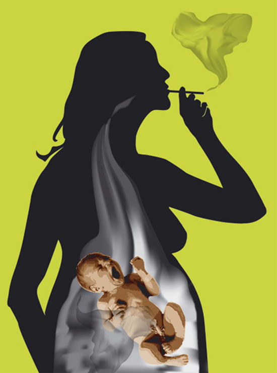 Thai nhi không thể cử động bình thường ít nhất một tiếng sau khi thai phụ hút thuốc. Ảnh: Internet