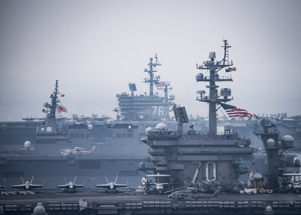 Chiến hạm USS Carl Vinson trong cuộc tập trận chung Mỹ - Nhật vào ngày 1 tháng 6 năm 2017.